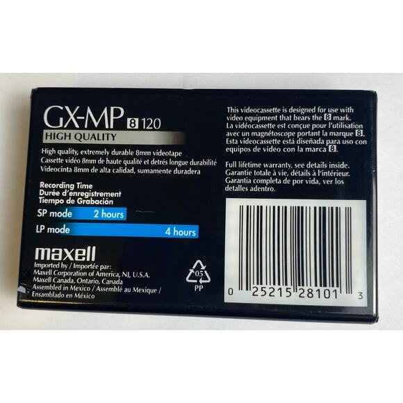 Maxell 8mm GX-MP High Quality Camcorder Cassette Videotape 120 Minutes - Picture 2 of 4